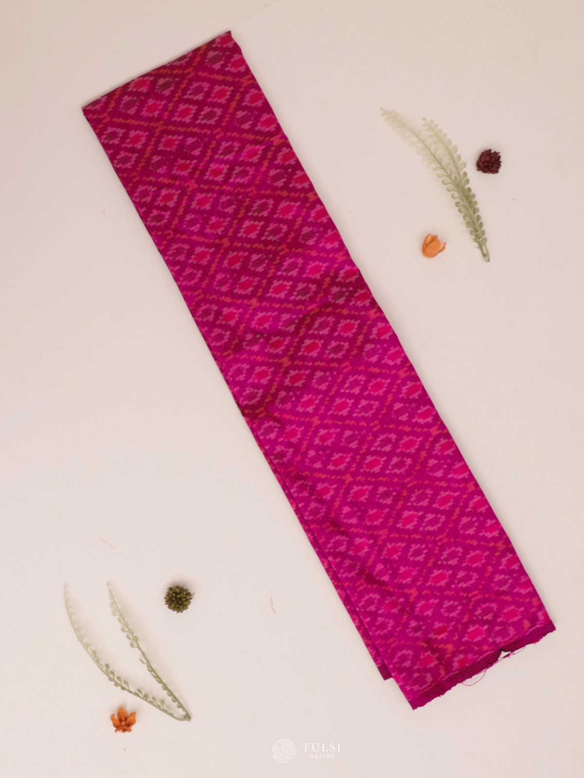 Pink Ikat Raw Silk Blouse