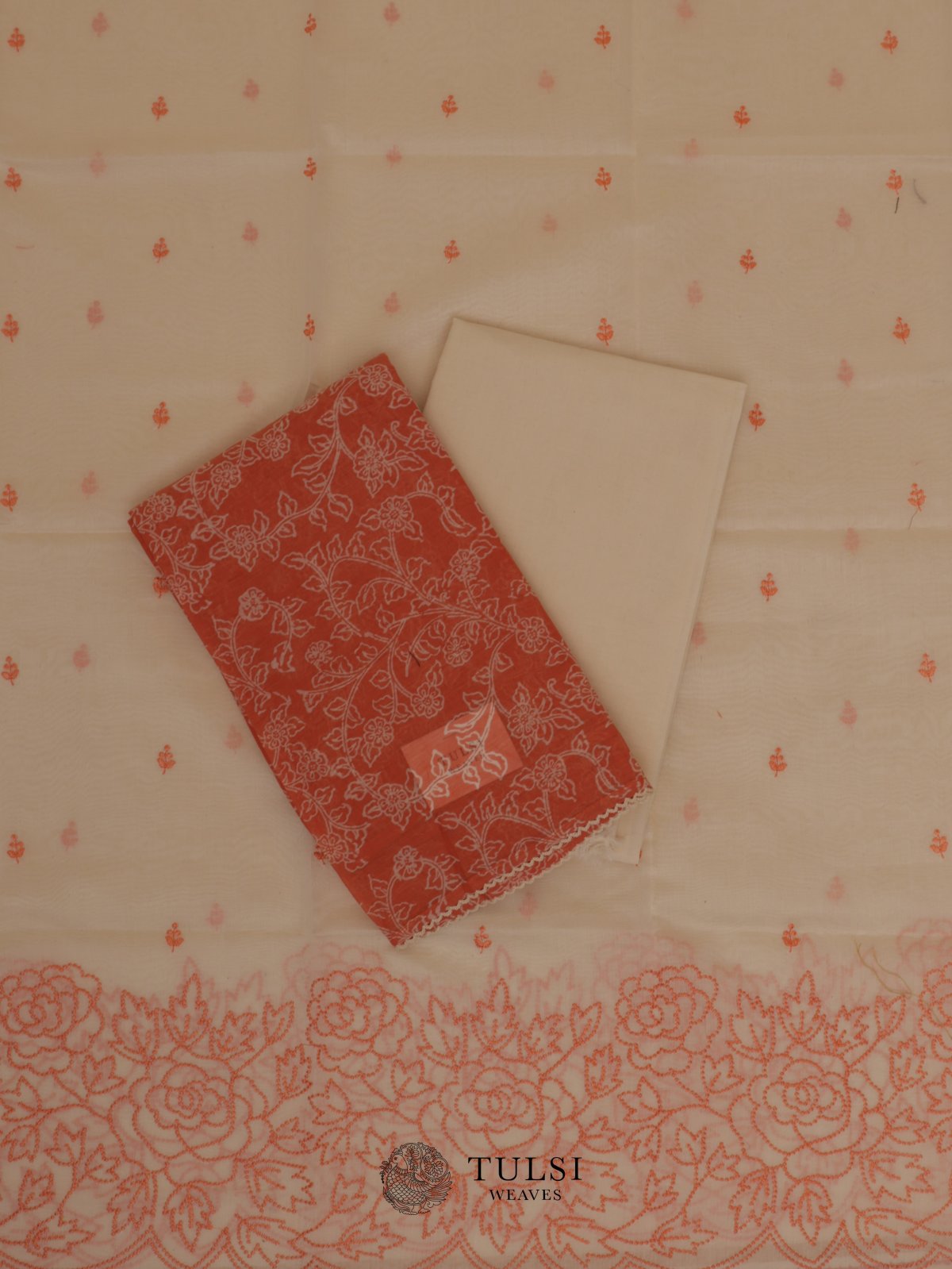Peach Chanderi Salwar Material
