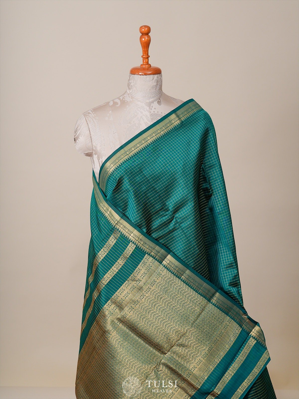 Teal Green Kanjeevaram Silk Saree