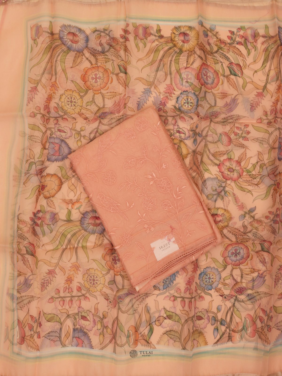 Peach Organza Salwar Material