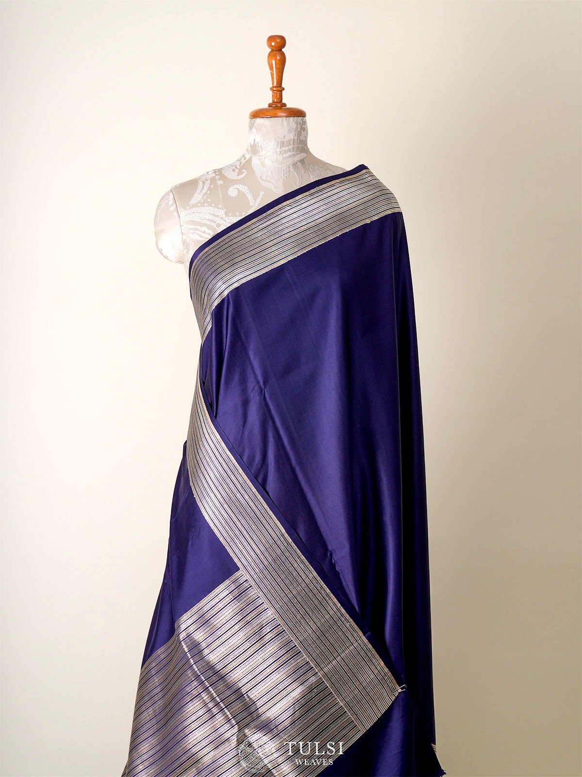 Dark Blue Mahsru Silk Saree