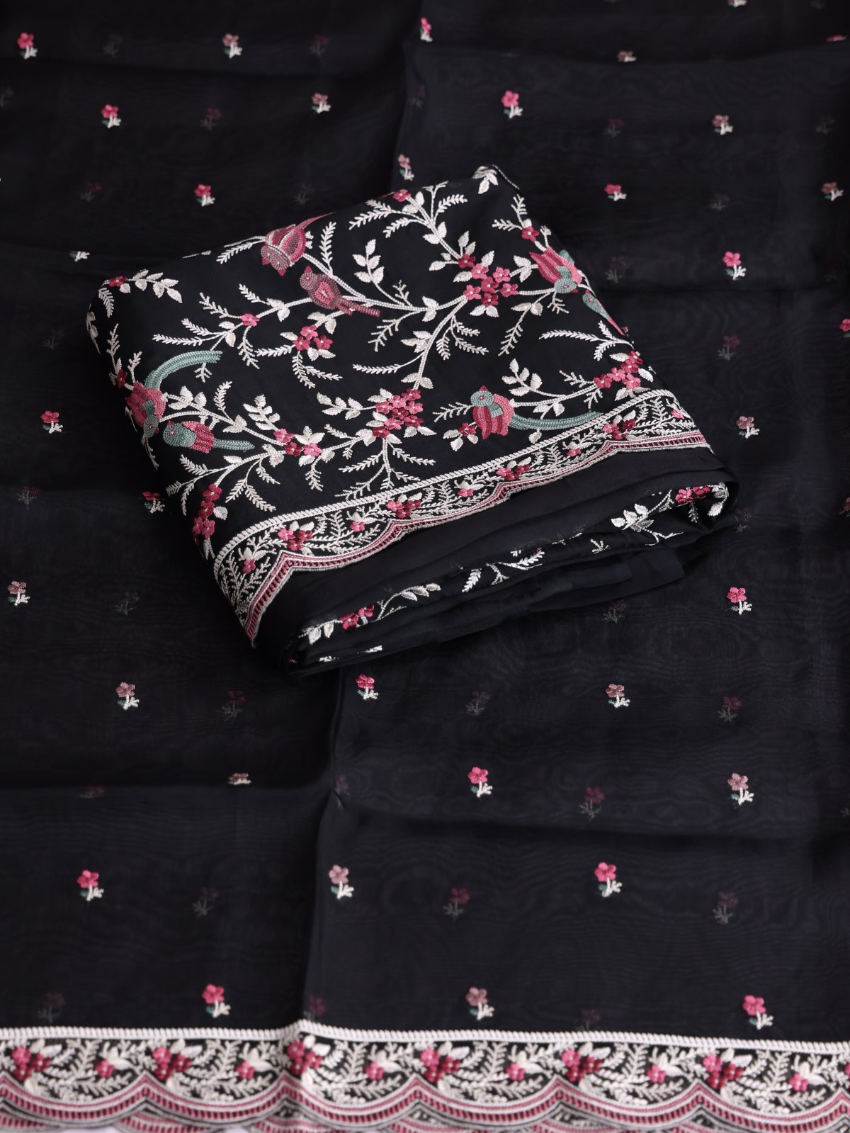 Black Organza Salwar Material 