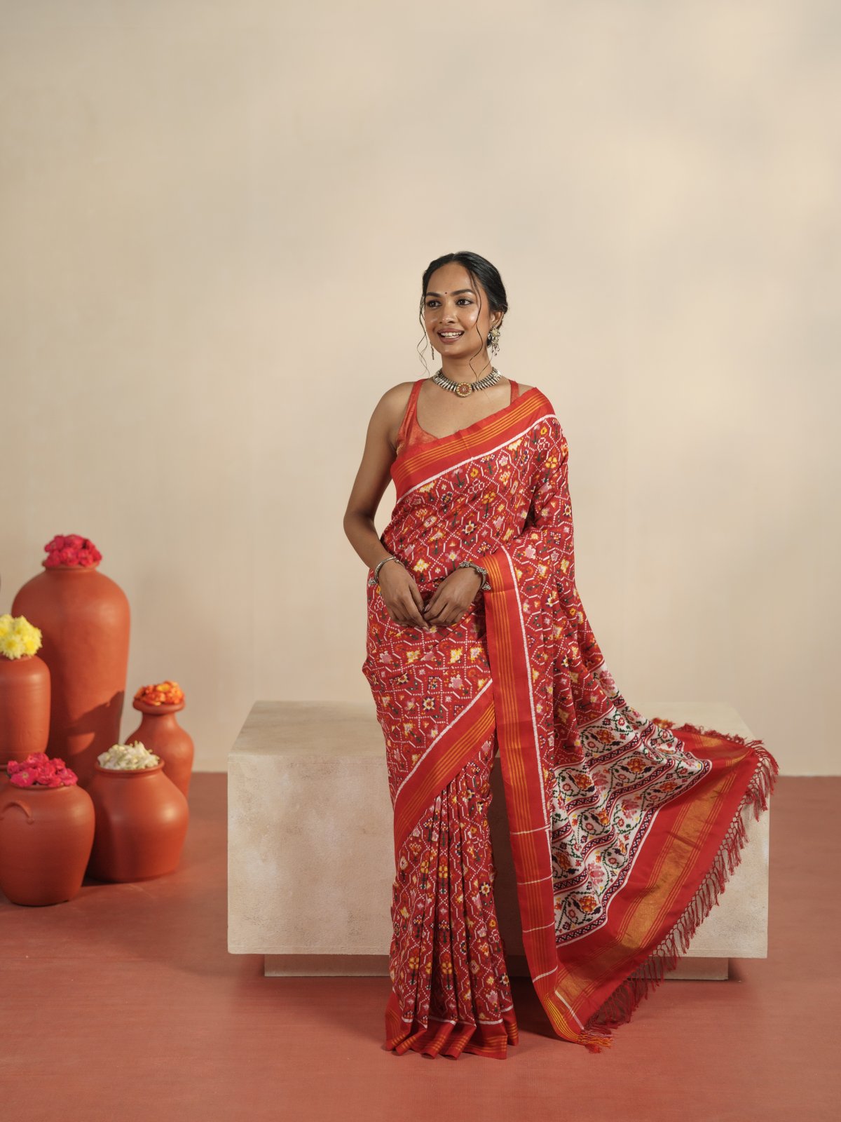 Curated 9 - Red Patan Patola Silk Saree