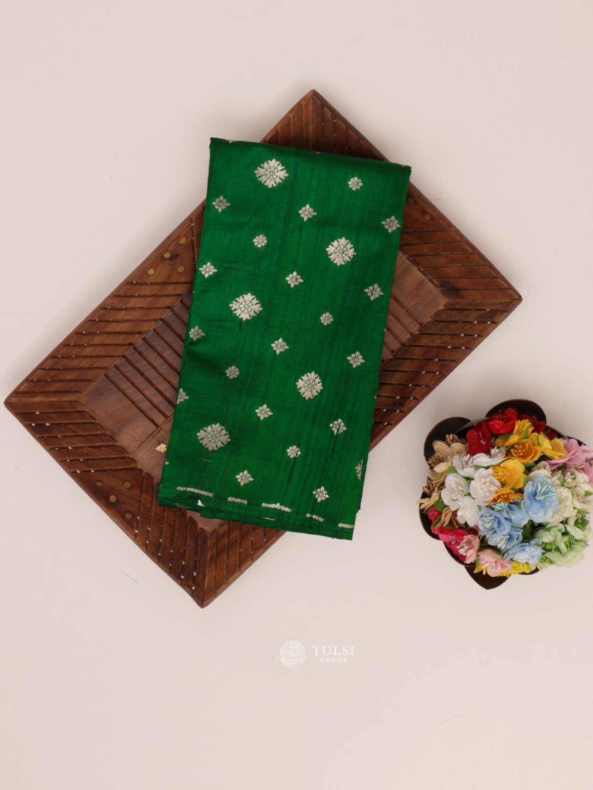 Emerald Green Raw Silk Blouse