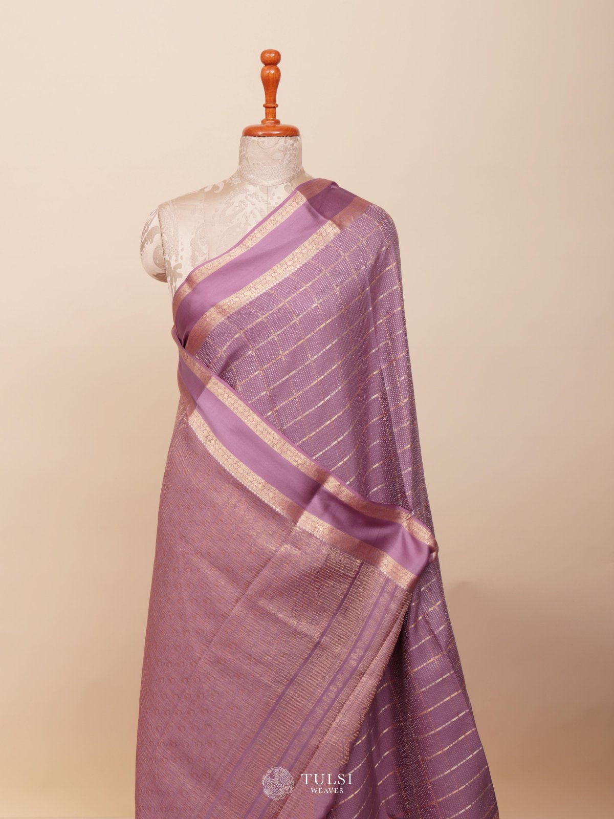 Lilac Mysore Silk Saree