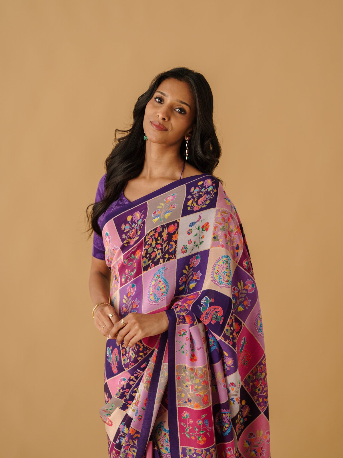 Multi Color Printed Crepe Silk Saree