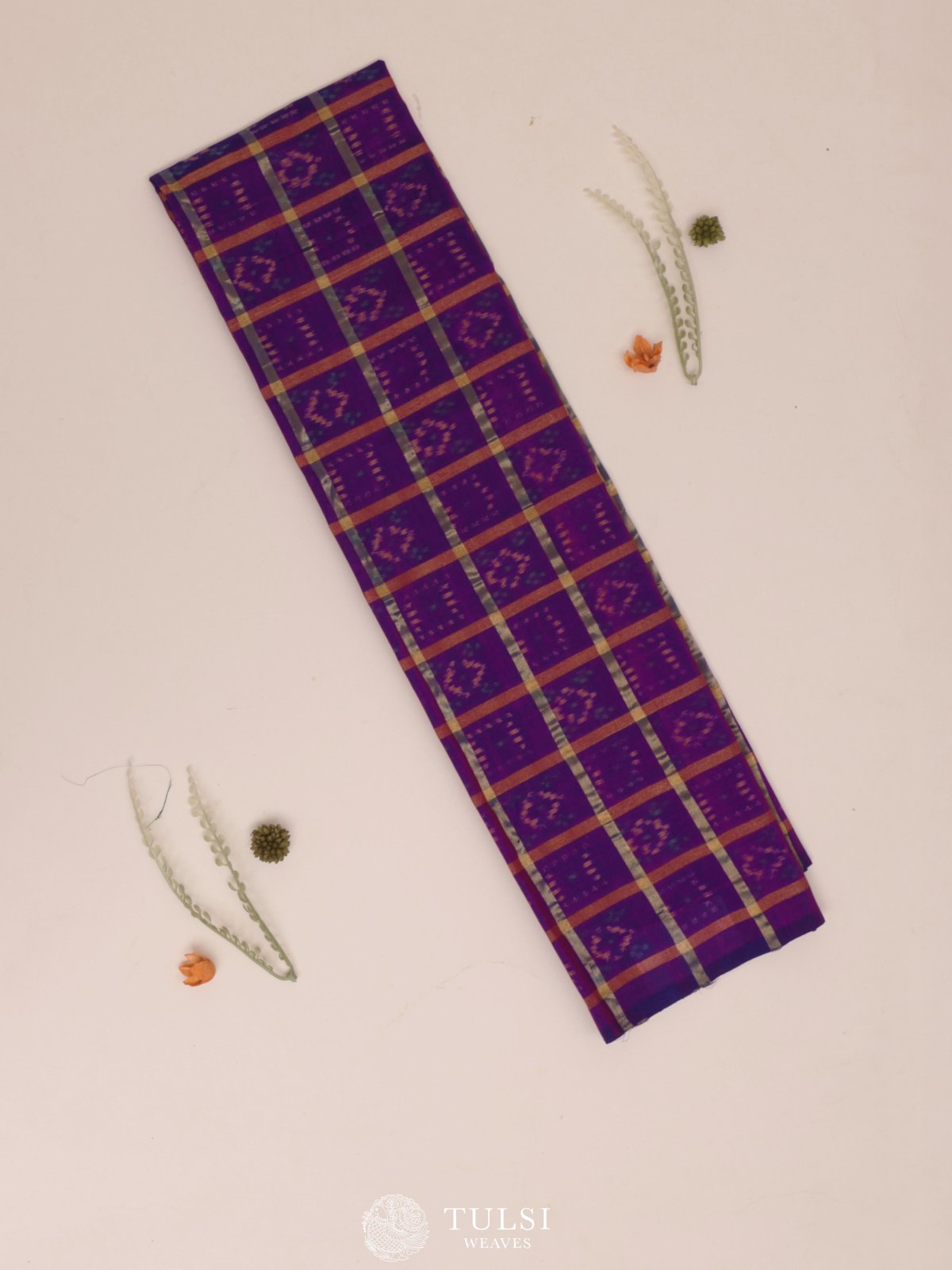 Purple Ikat Silk Blouse