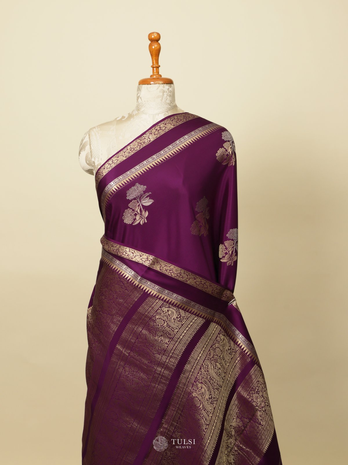 Purple Mysore Silk Saree