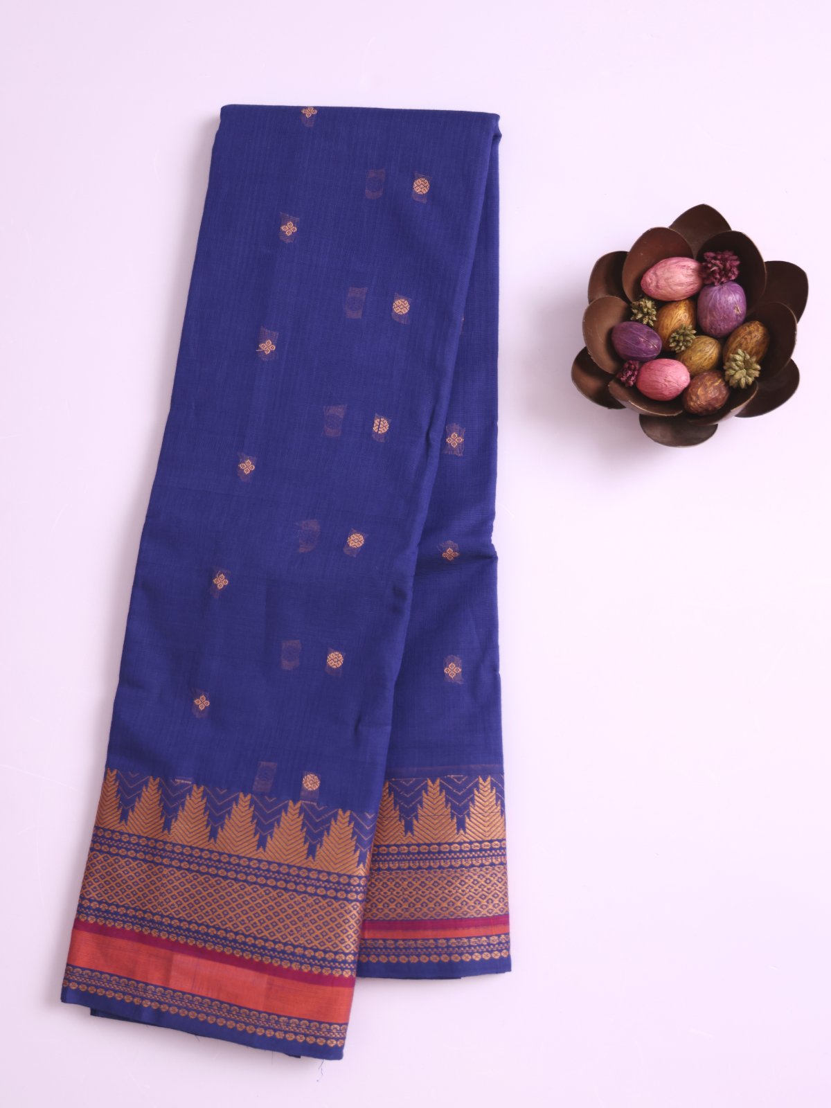 Deep Blue Kanchi Cotton Saree