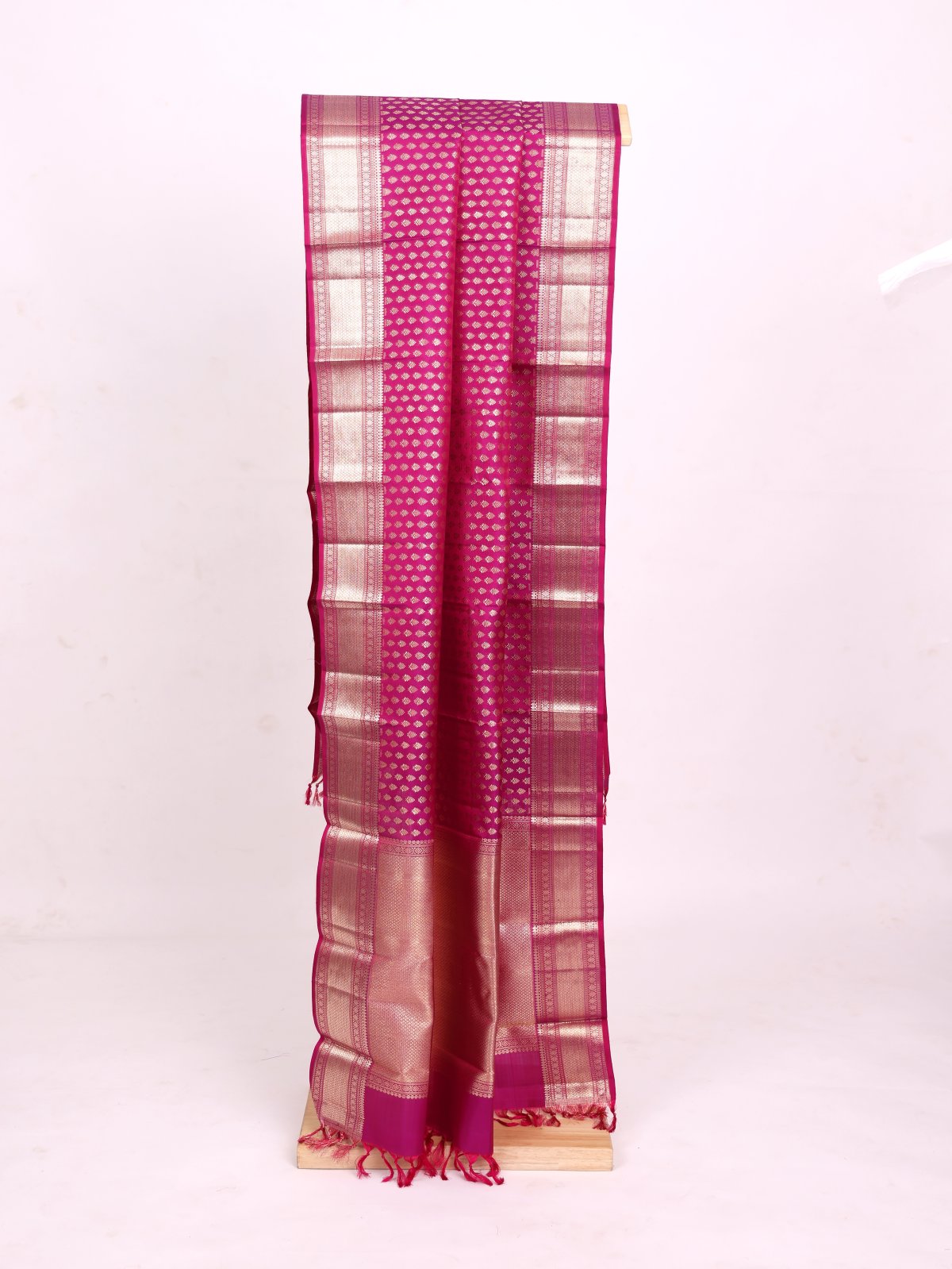 Pinkish Purple Kanjeevaram Silk Dupatta