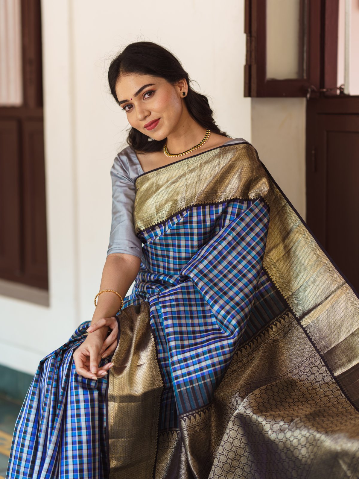 Sarees - Royal Blue And Golden Bridal Collections - Resplendent Bridal –  Boutique4India