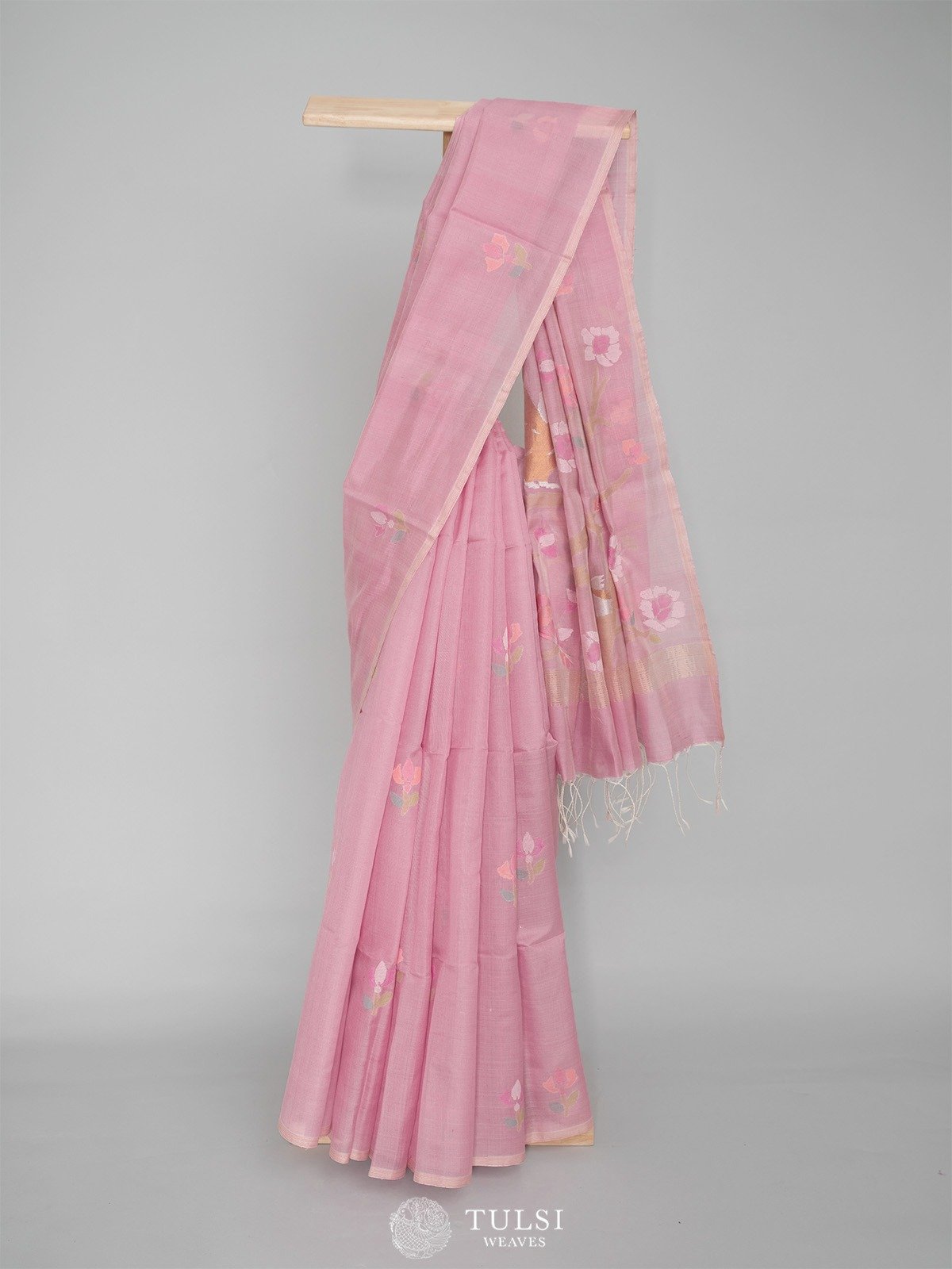 Light Pink Jamdani Silk Saree