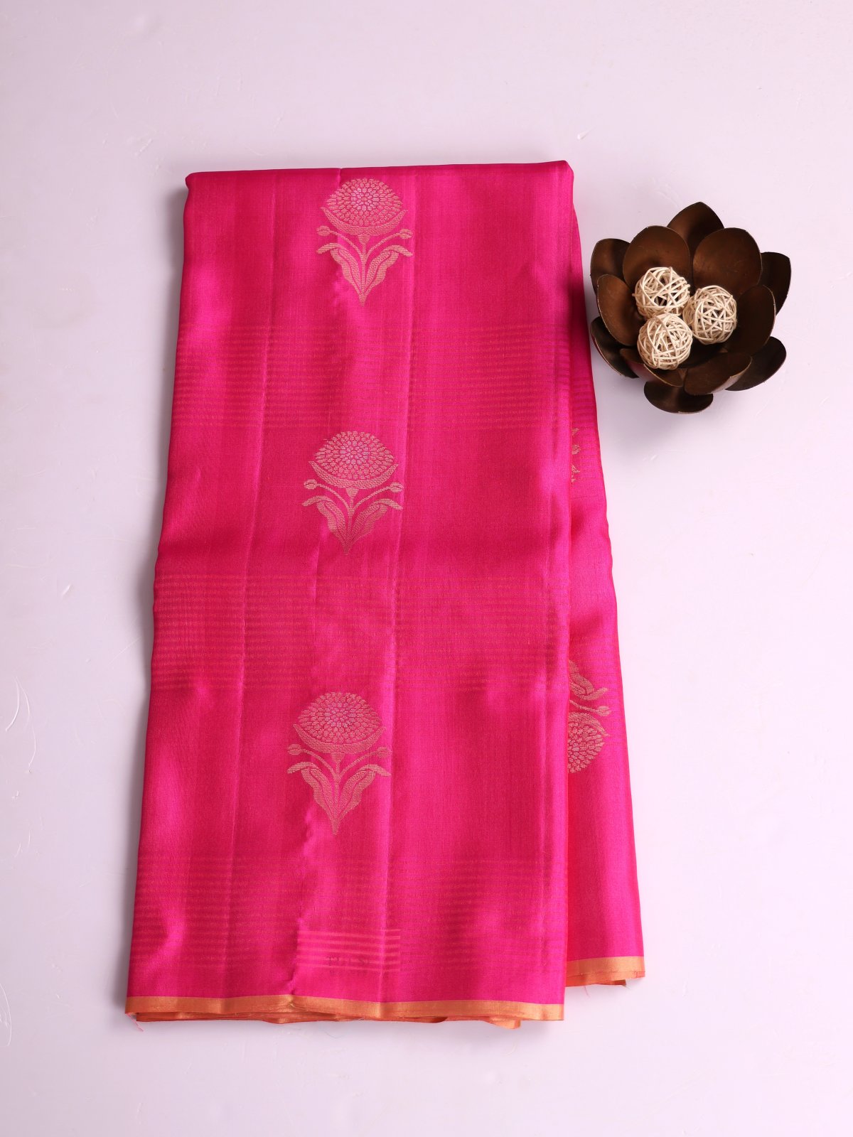 Magenta Pink Soft Silk Tussar Saree