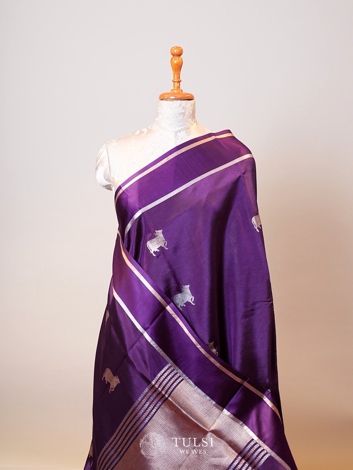 Purple Mashru Silk Saree