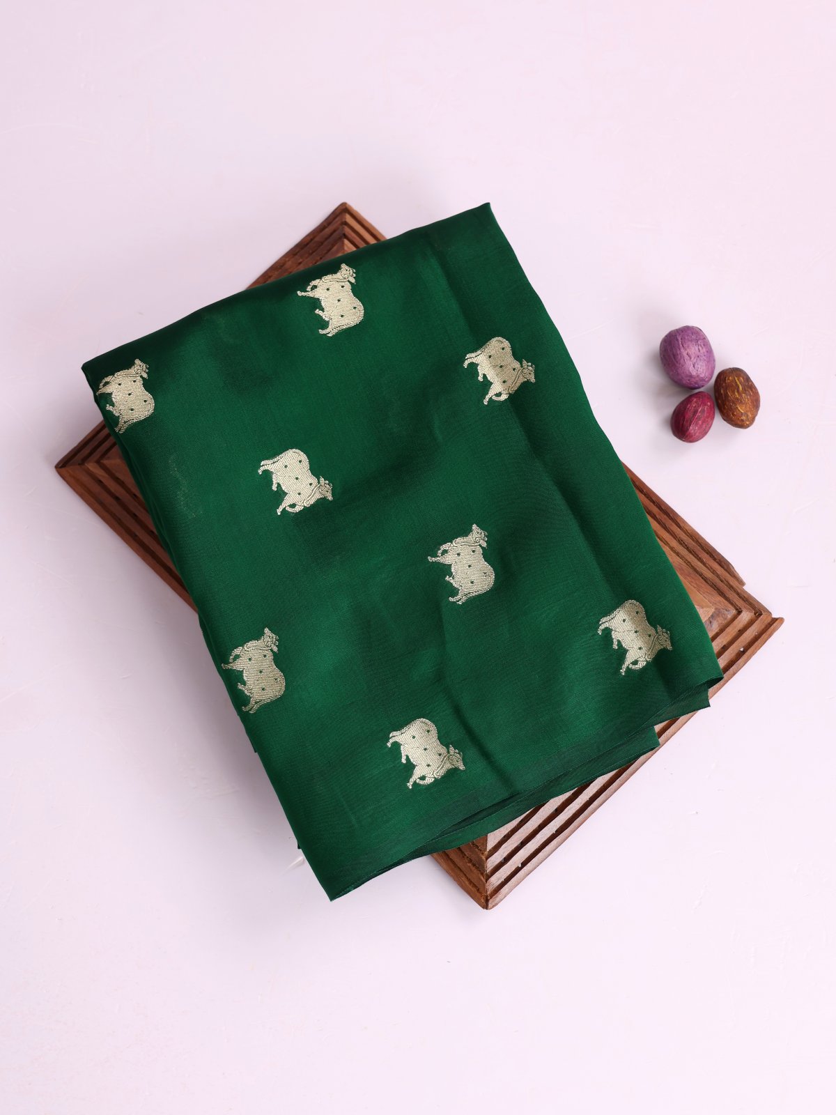 Dark Green Mashru Silk Blouse