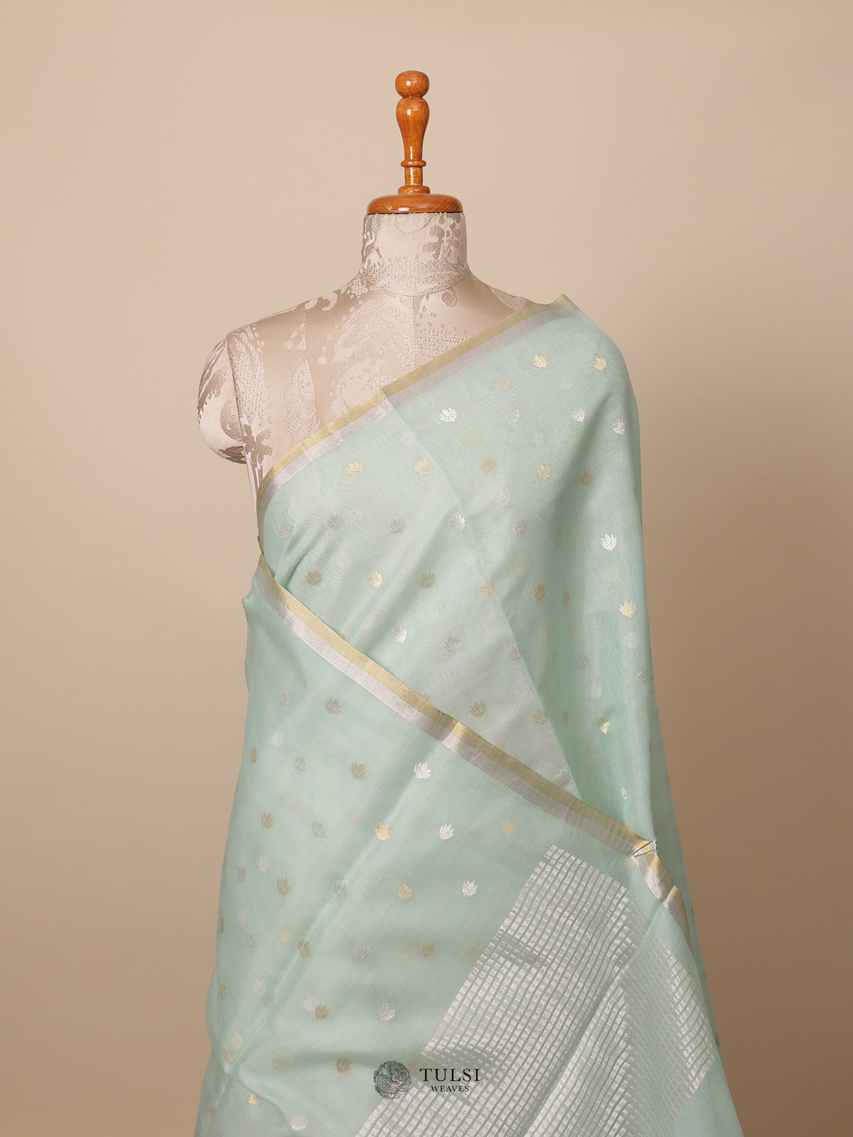 Light Blue Chanderi Silk Saree