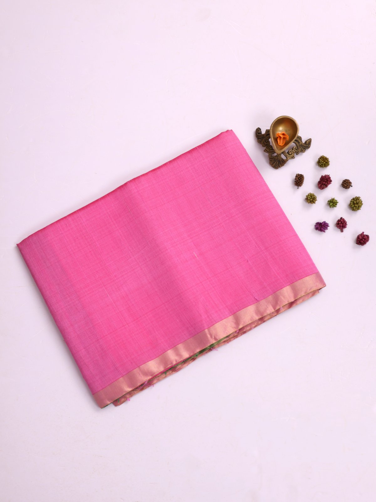 Pink Raw Silk Saree
