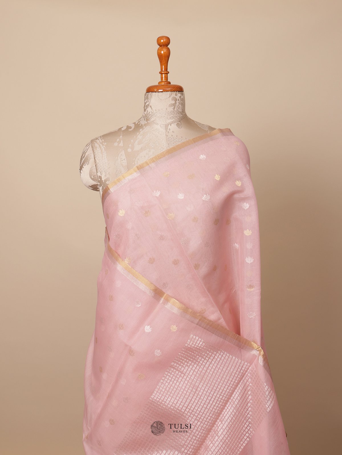 Pink Chanderi Silk Saree