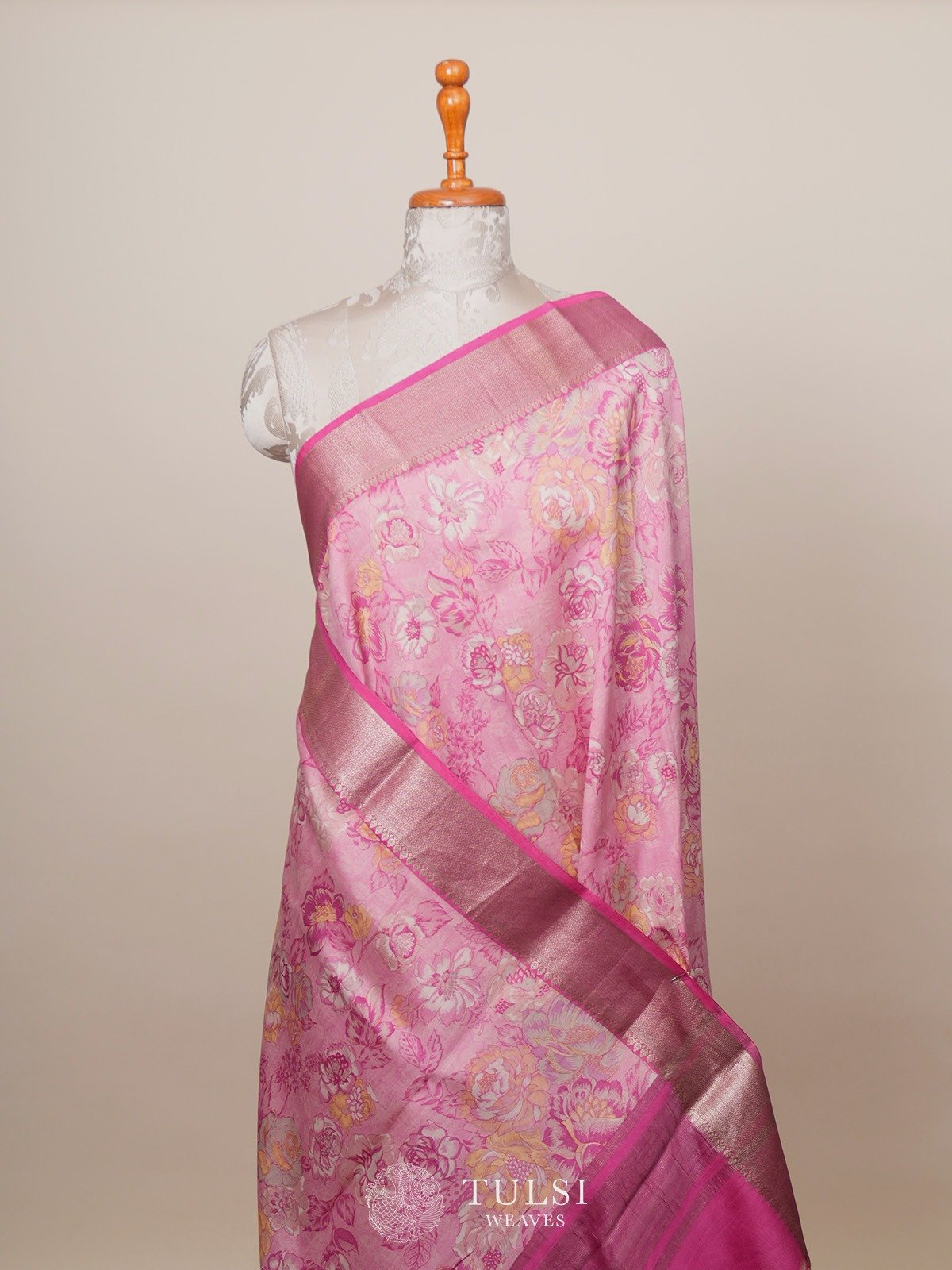 Baby Pink Chaniya Silk Saree