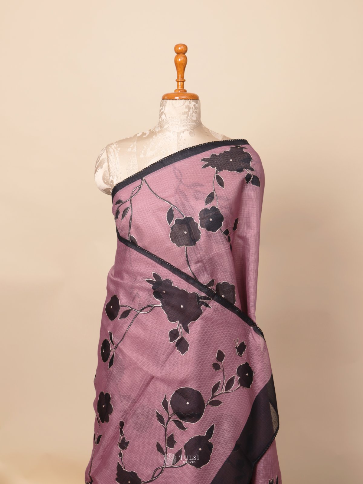 Mauve Pink Semi Kota Saree
