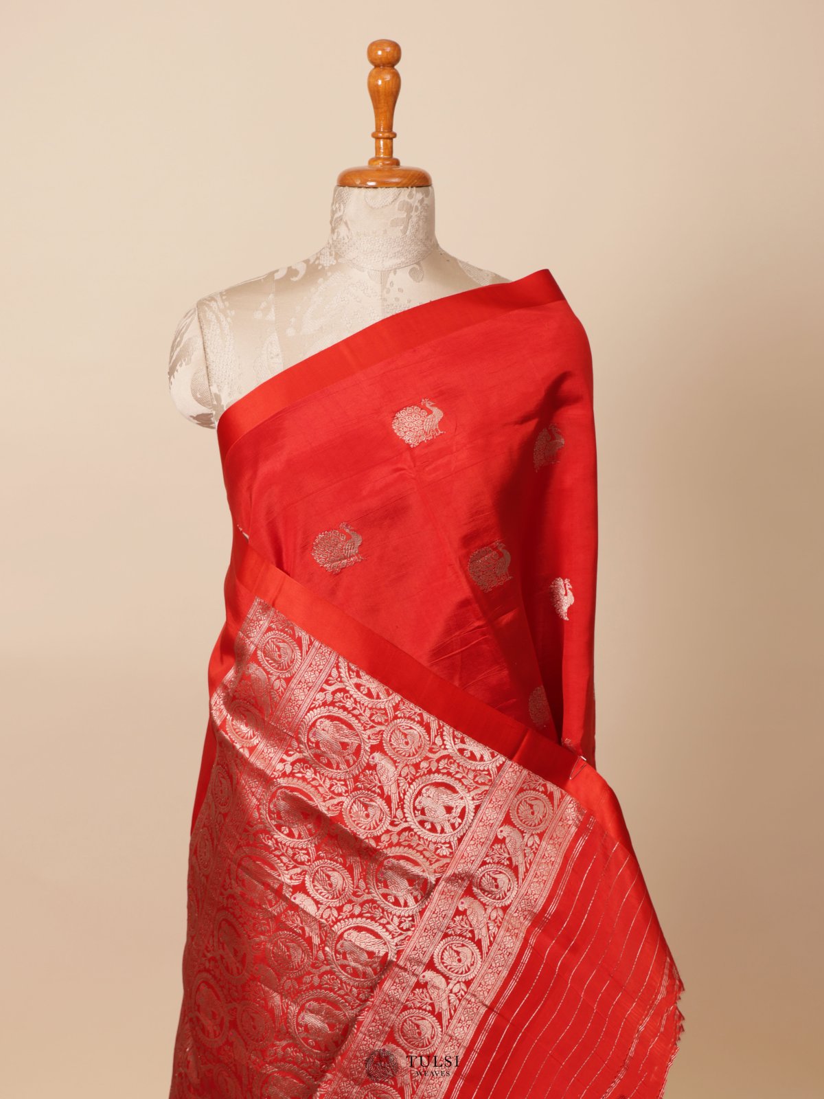 Orange Mashru Silk Saree