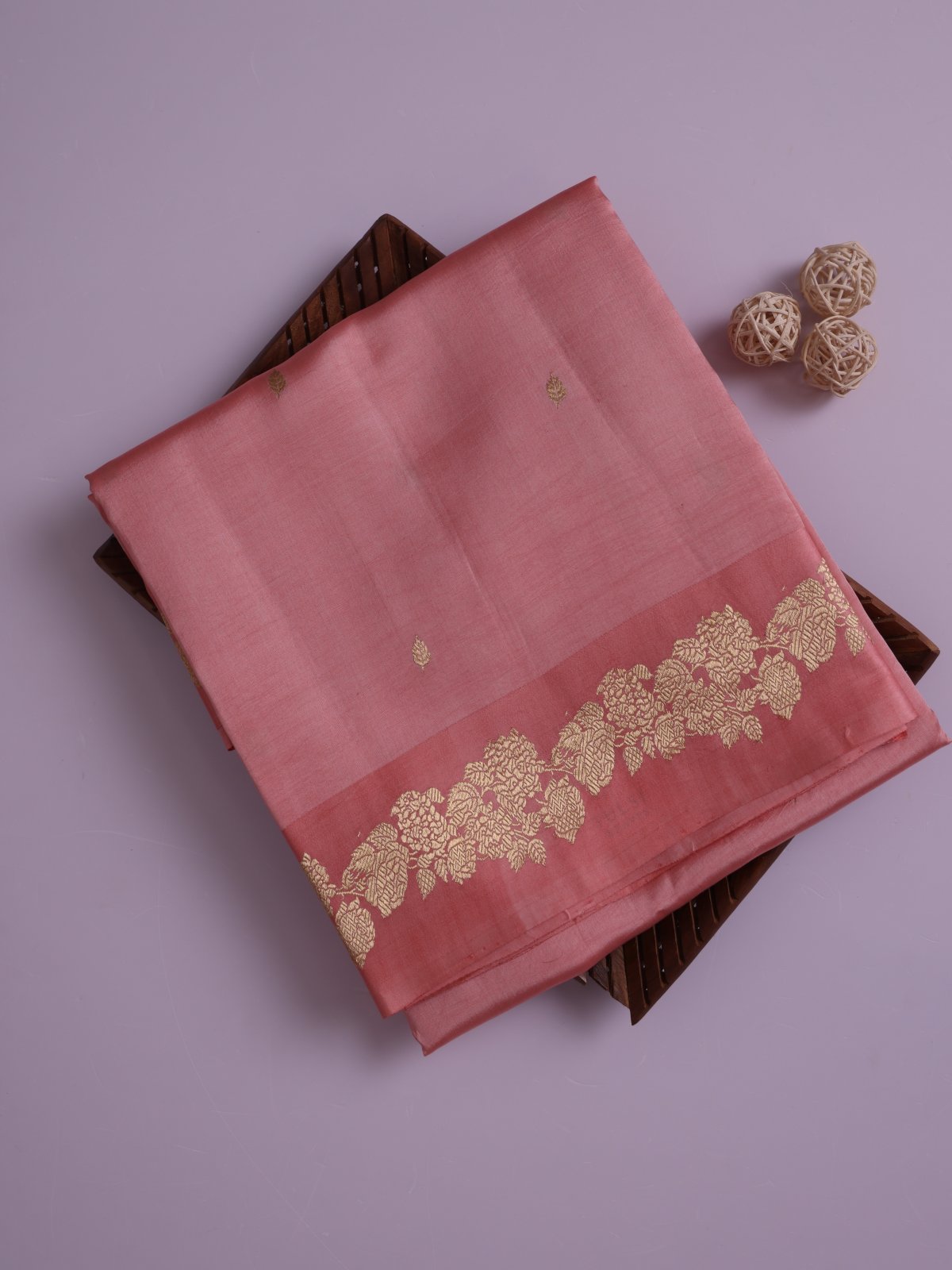 Peach Mashru Silk Saree 