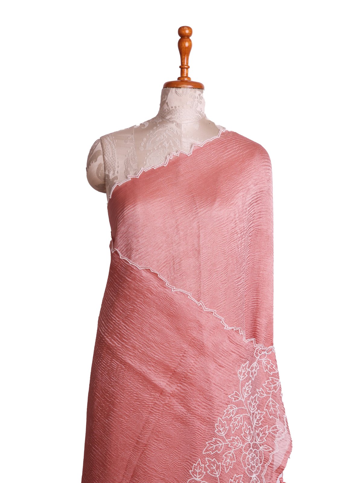 Peach Tissue organza Silk Saree