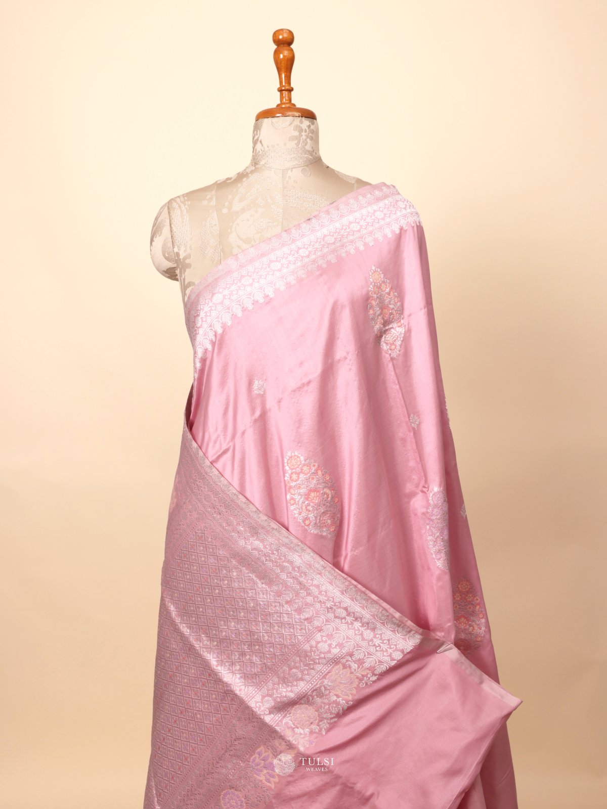 Pink Banaras Silk Saree