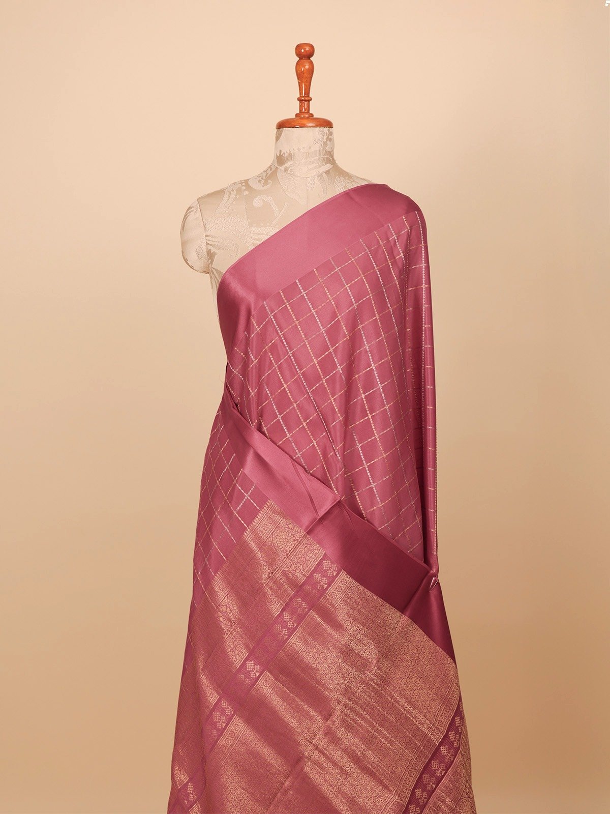 Dusty Pink Mysore Silk Saree