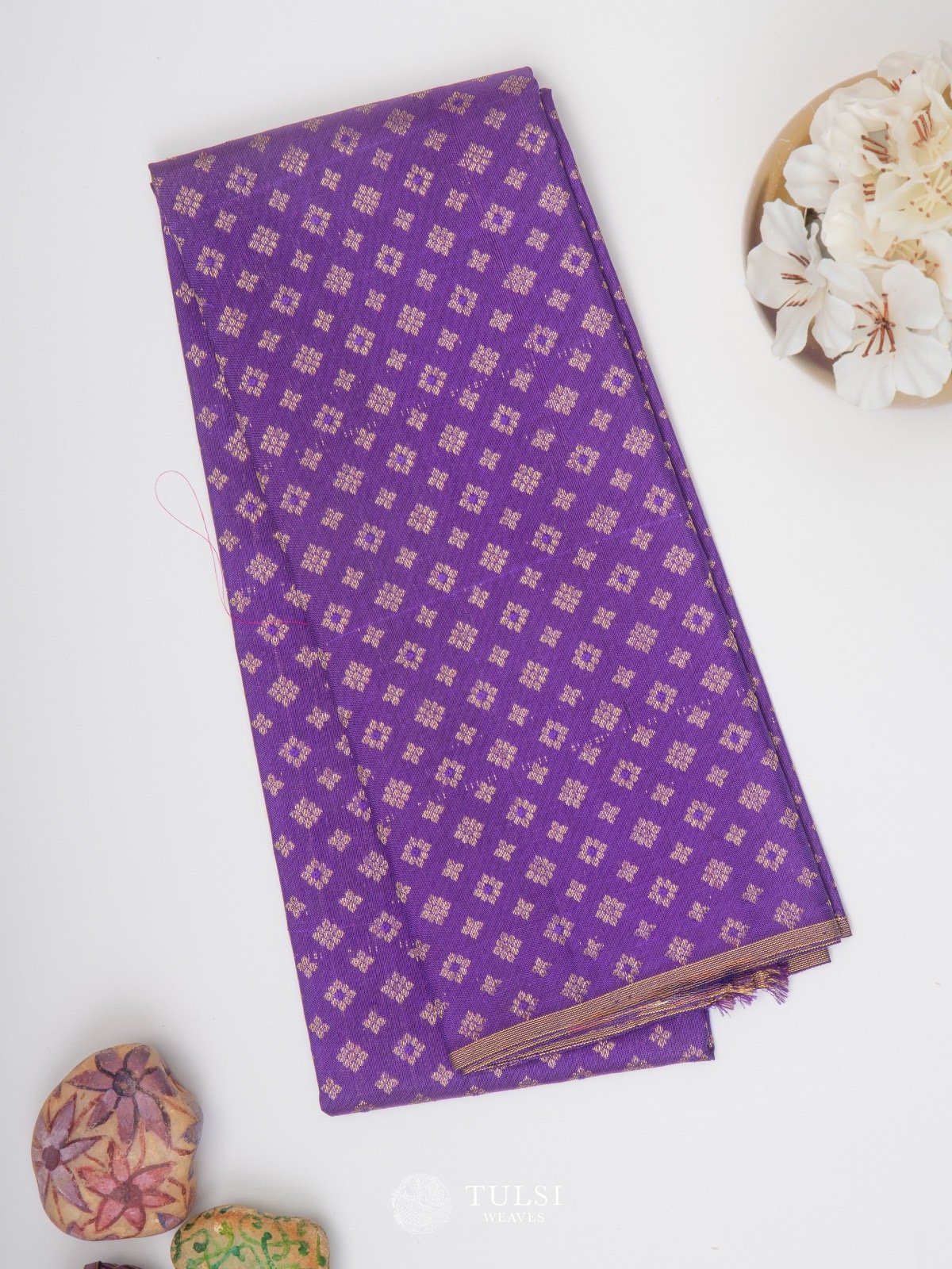 Purple Kanchipuram Silk brocade Blouse 