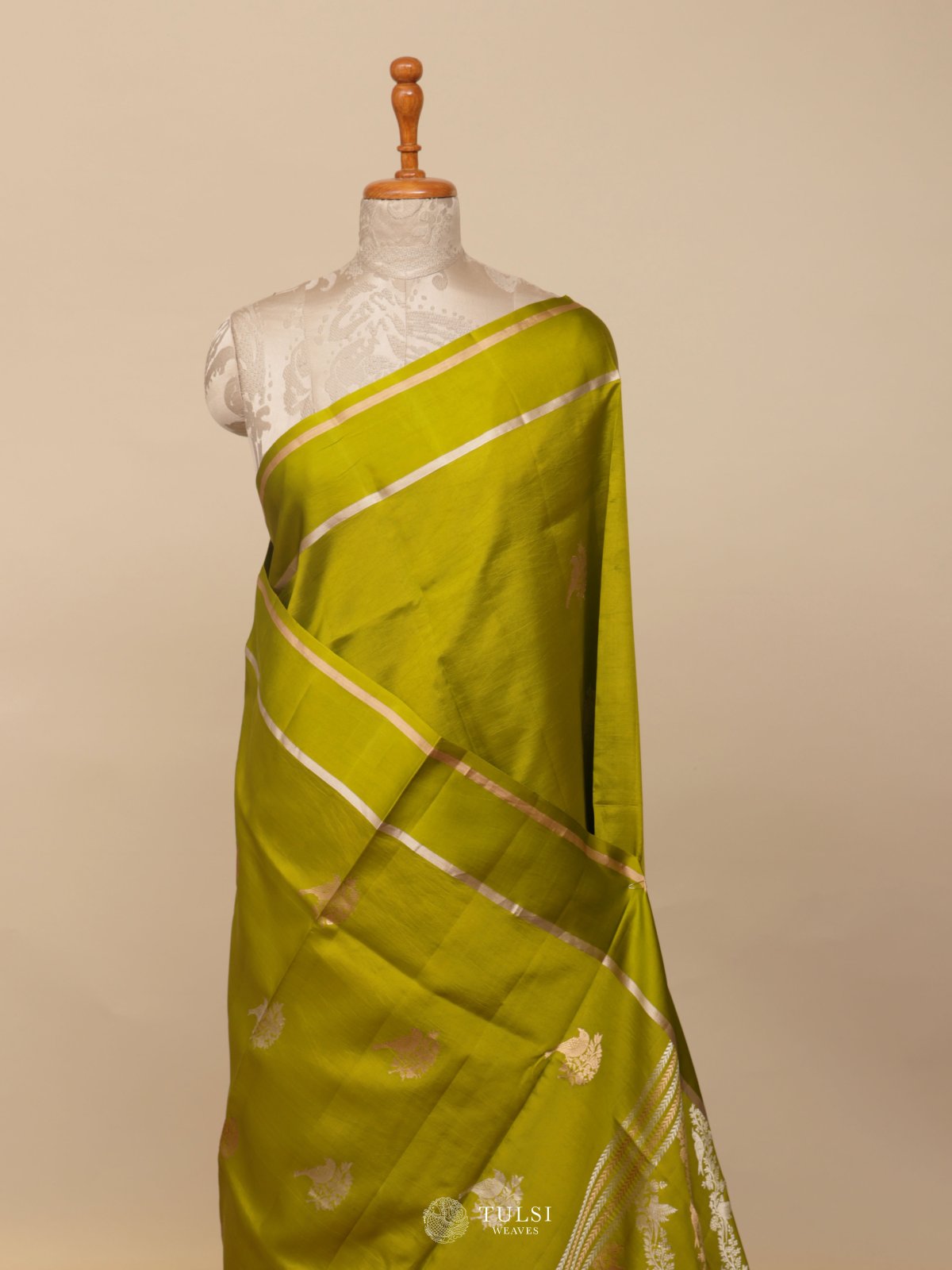 Light Green Mashru Silk Saree