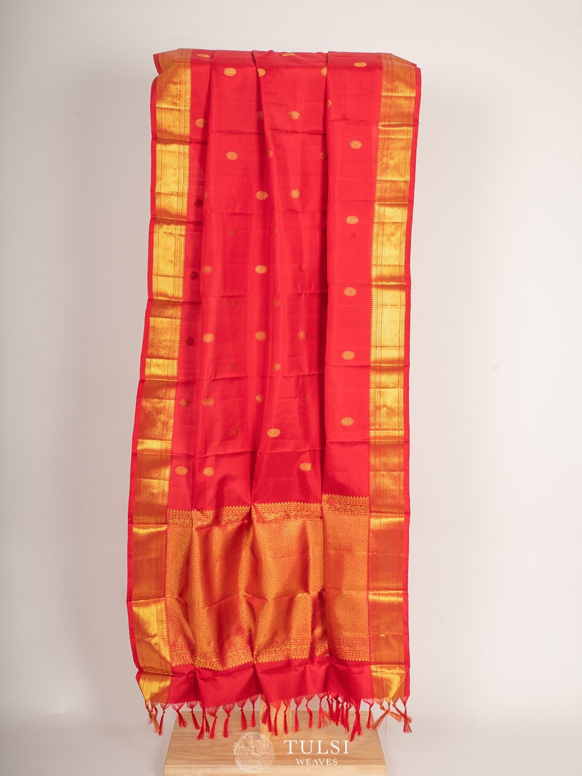 Red Kanchipuram Silk Dupatta