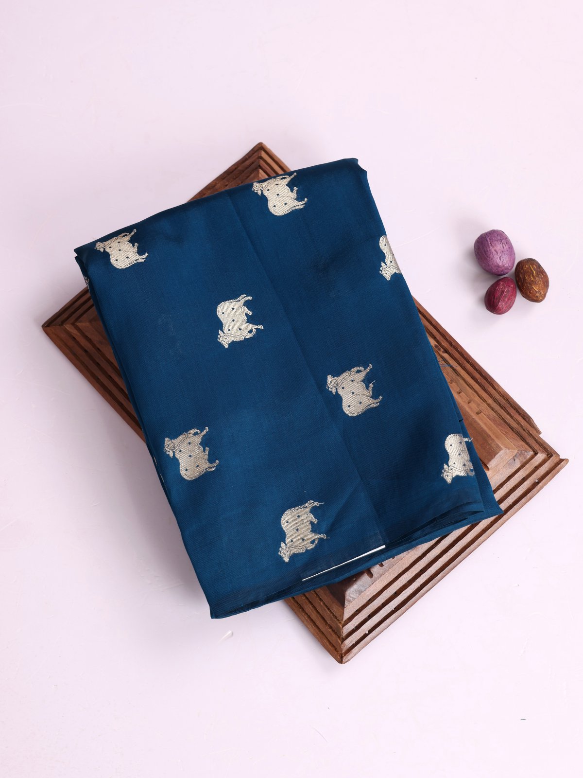 Peacock Blue Mashru Silk Blouse