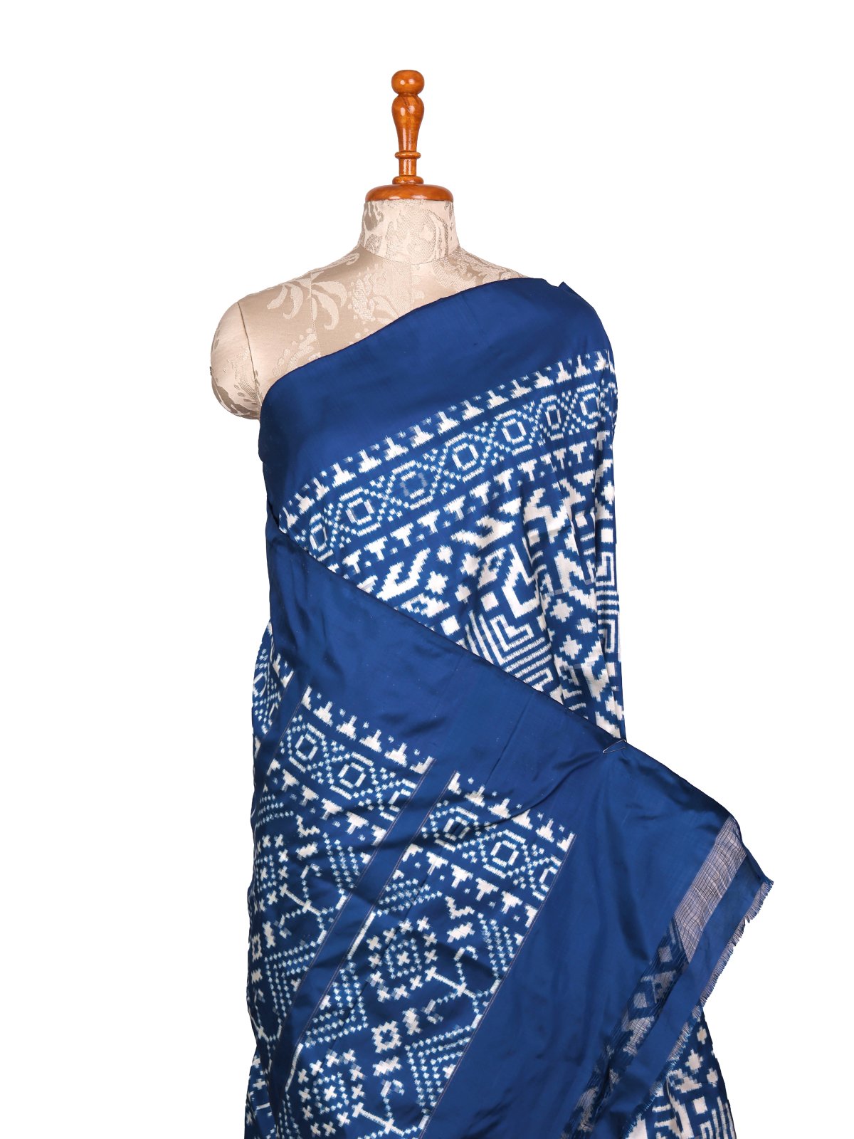 Blue Ikat Silk Saree