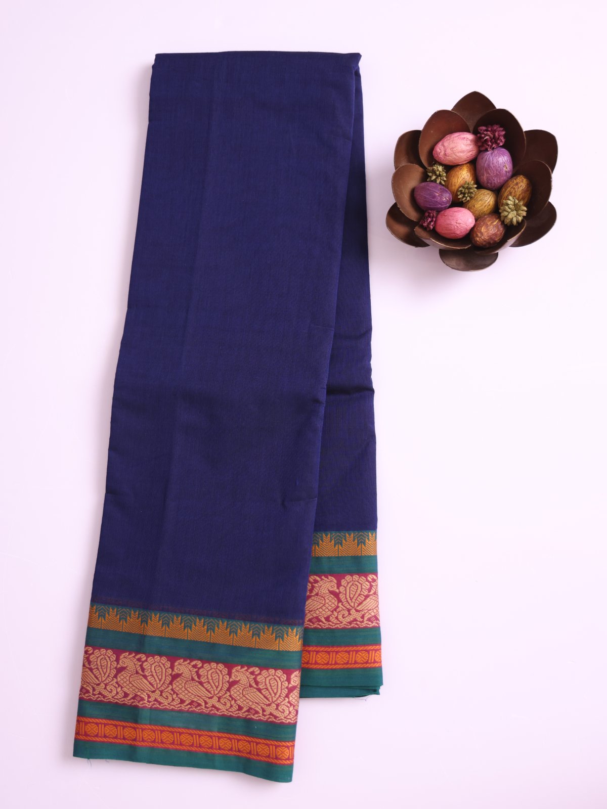 Navy Blue Kanchi Cotton Saree