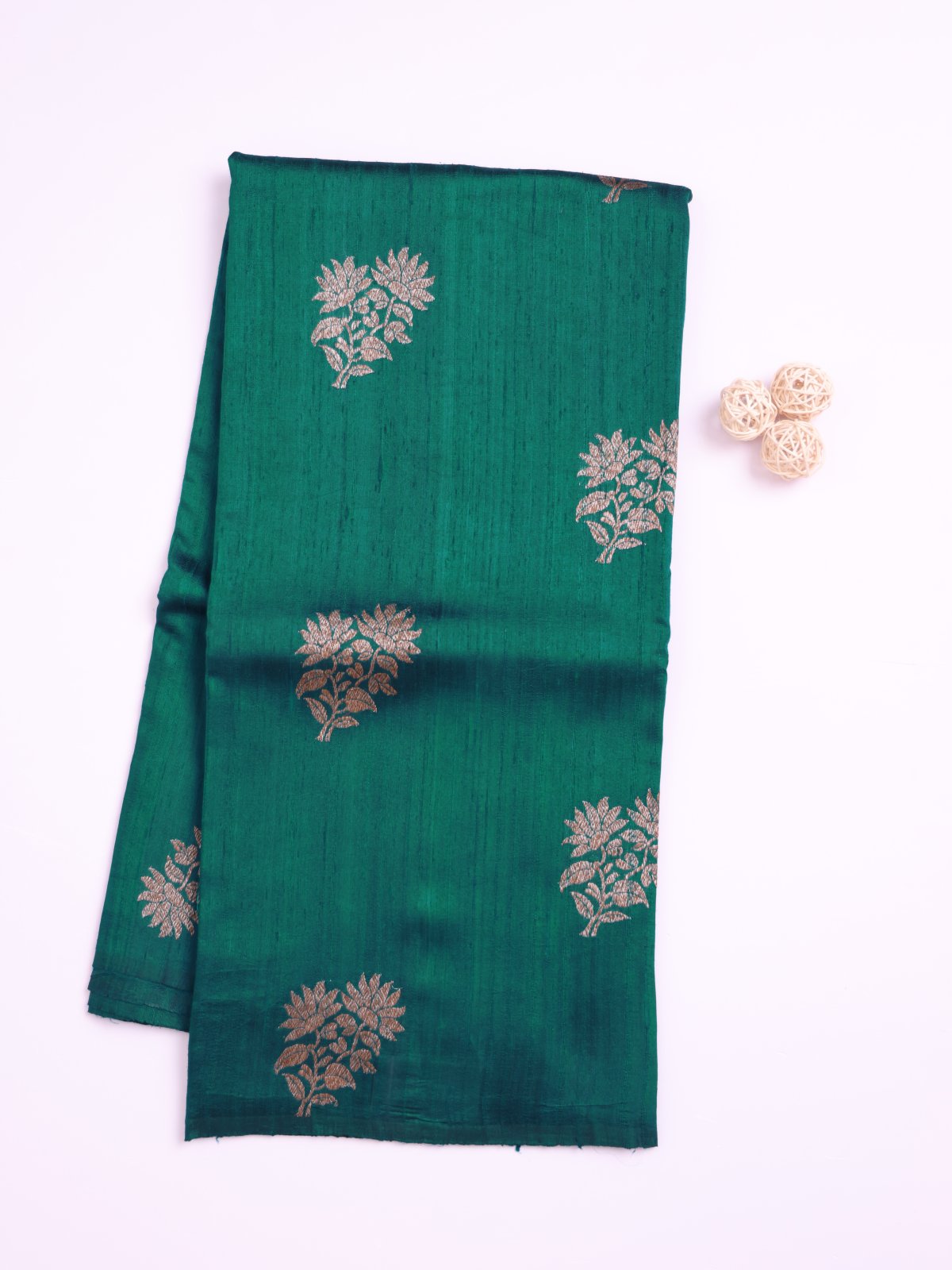 Peacock Green Banaras Tussar Silk Saree