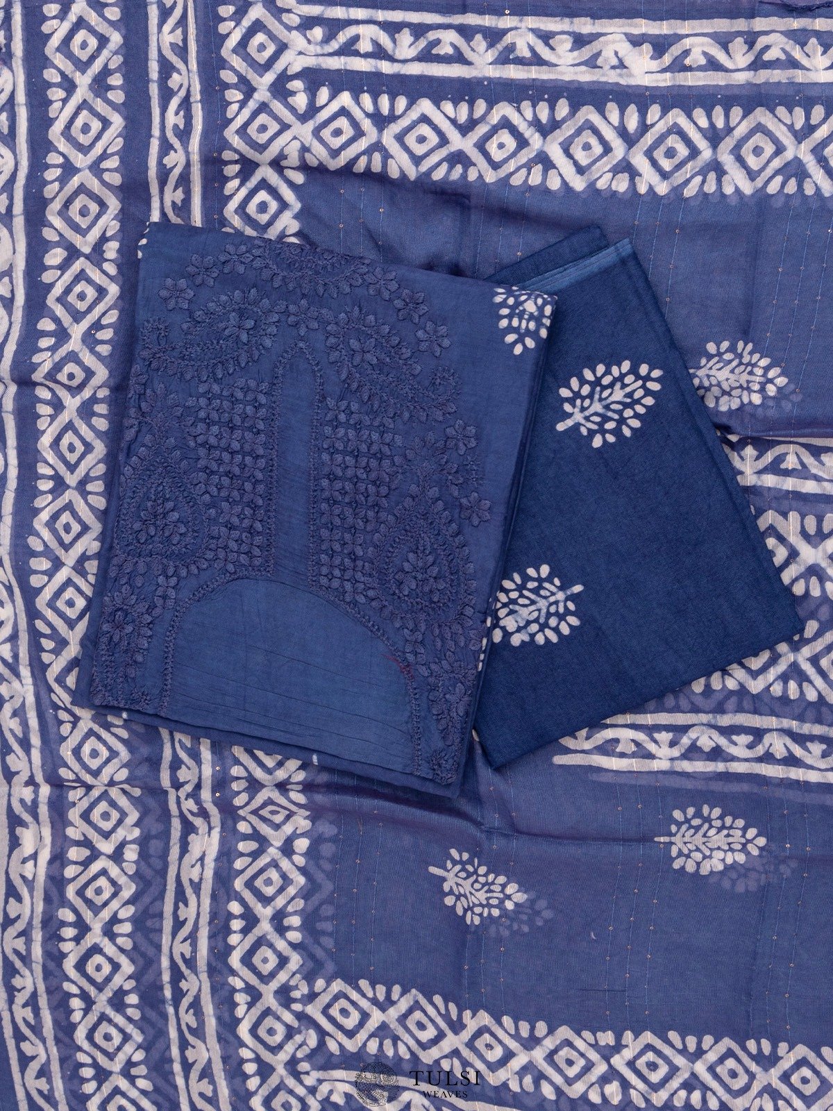 Ingigo Blue Cotton Salwar Material