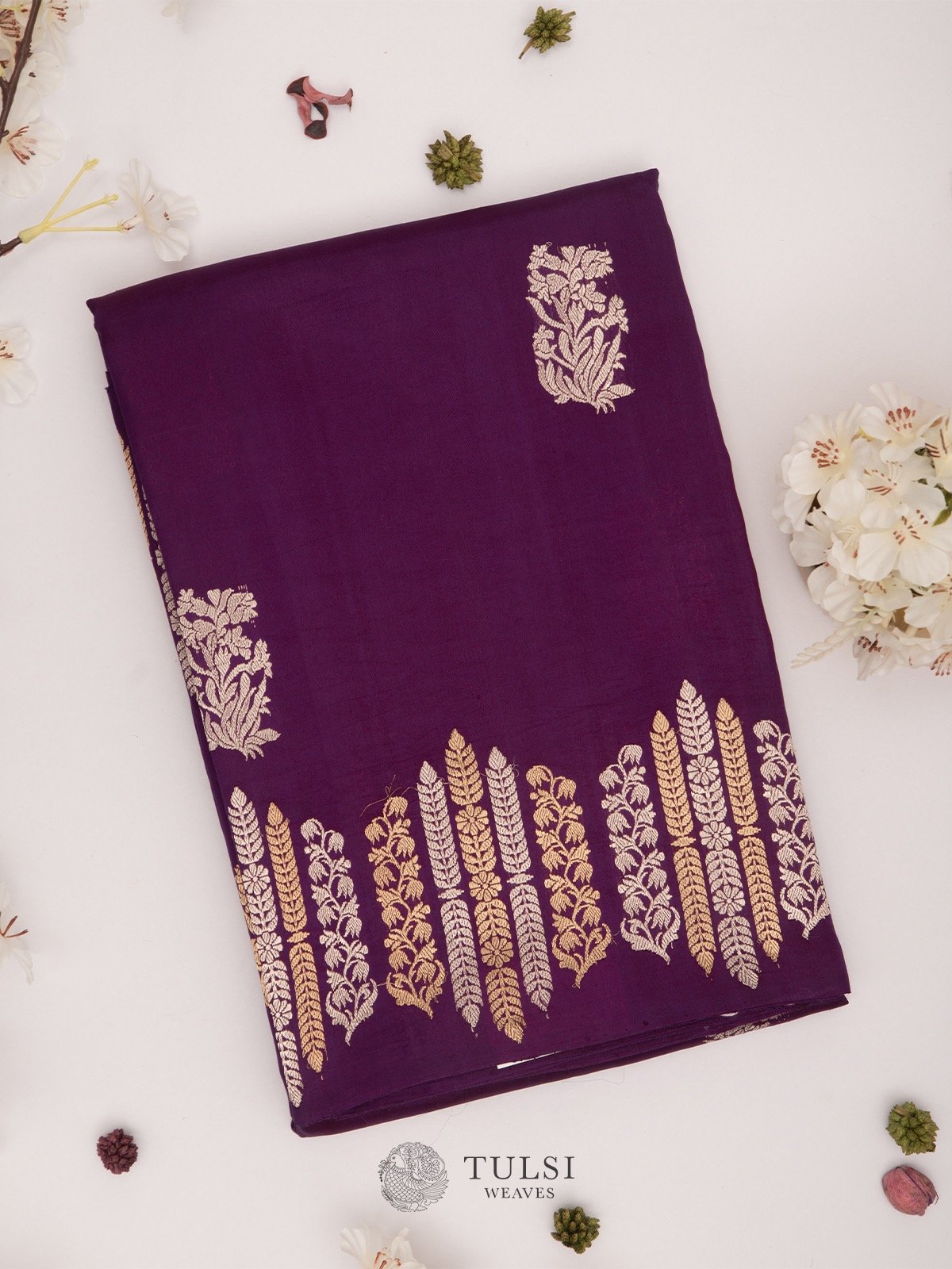 Purple Banarasi Silk Saree 