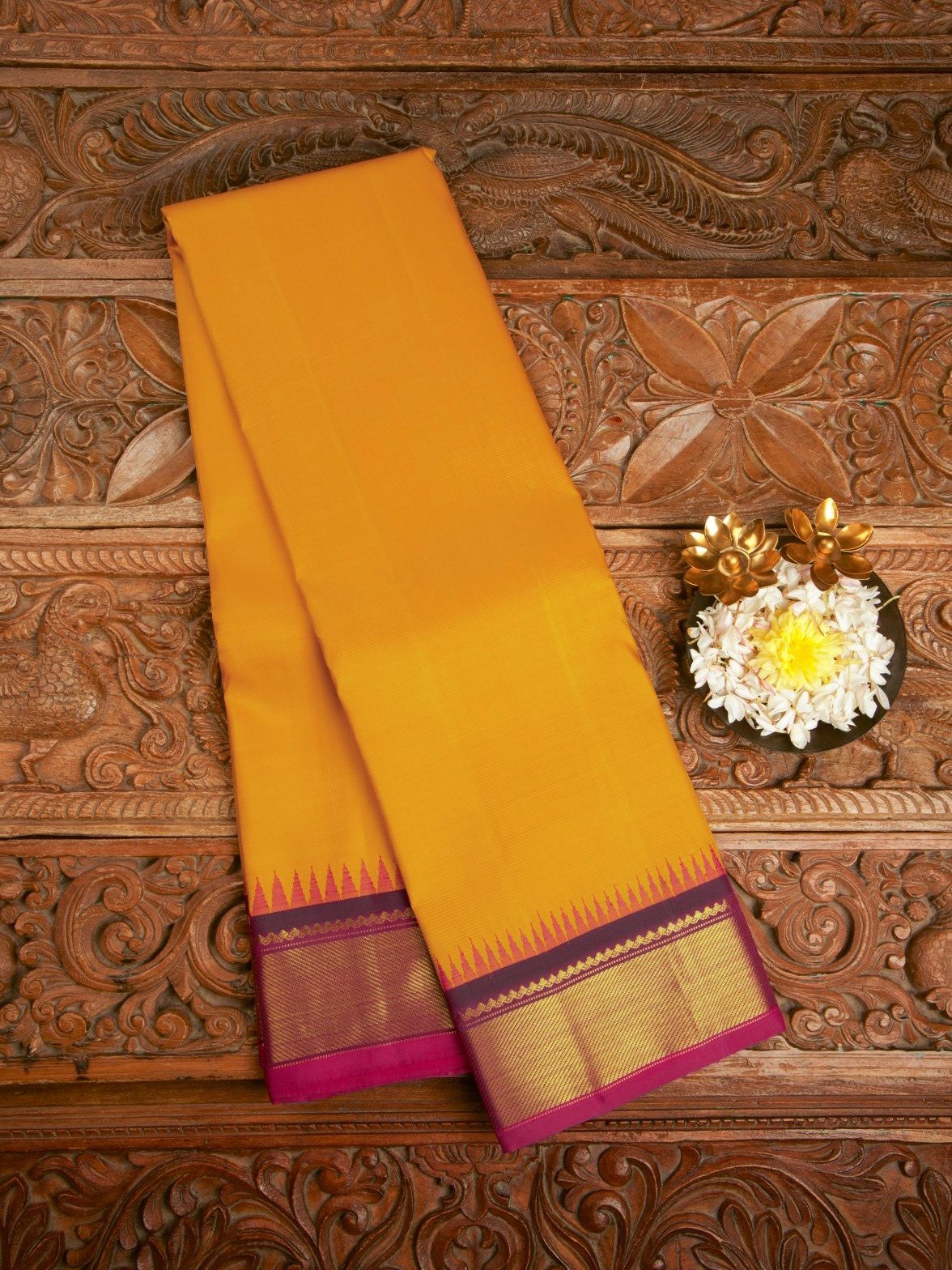 Yellow Kanjeevaram Silk Saree 