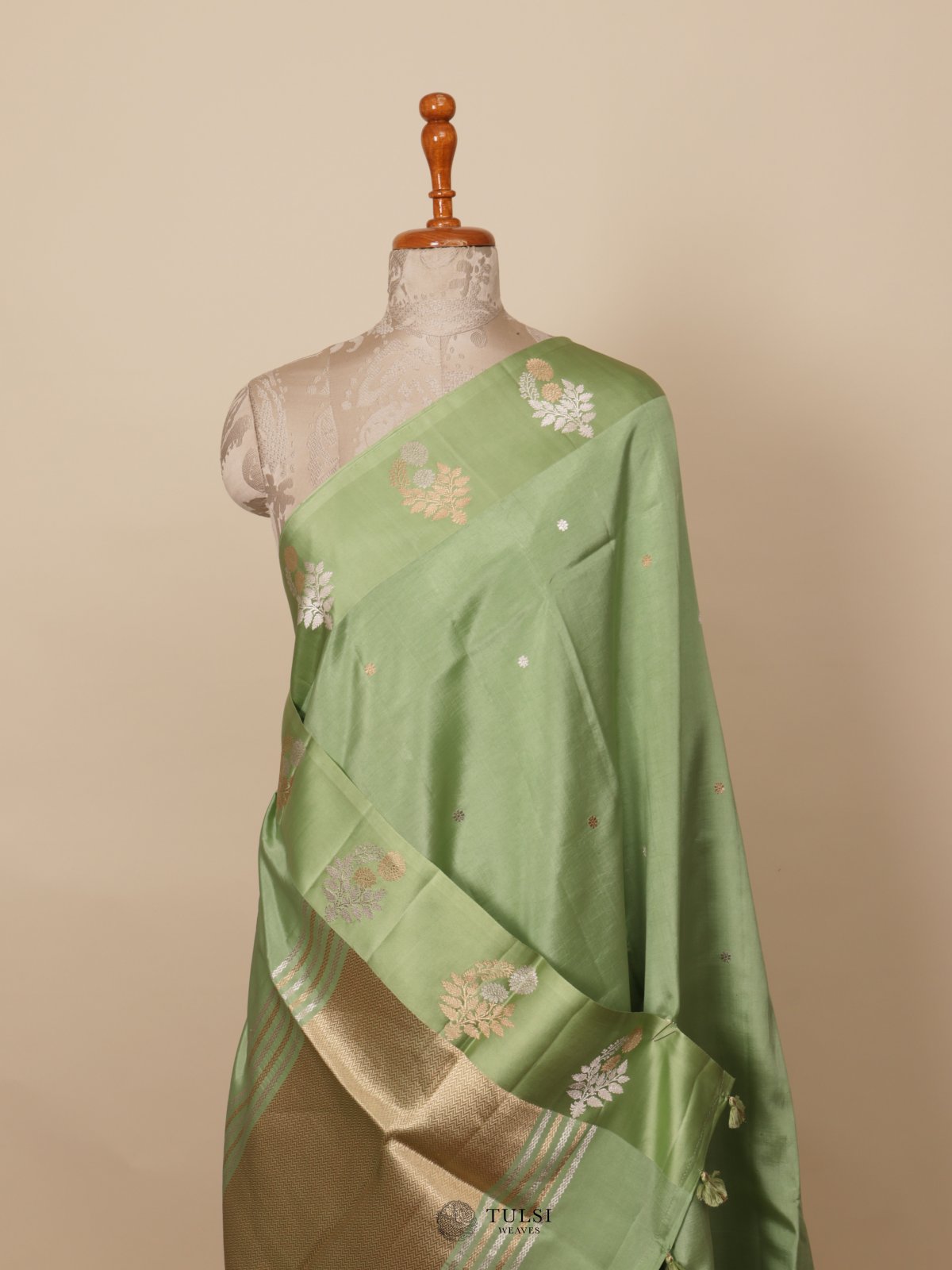 Light Green Mashru Silk Saree
