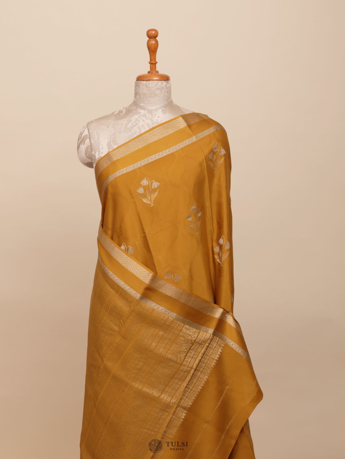 Mustard Yellow Mysore Silk Saree