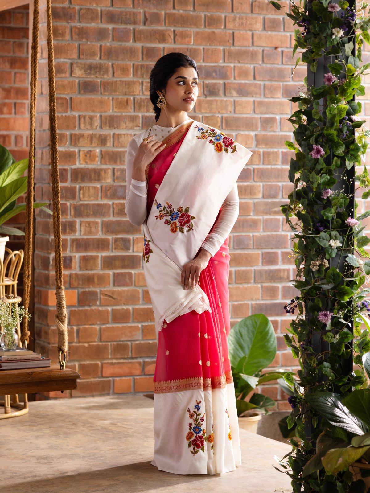 Pink Banaras Organza Silk Saree