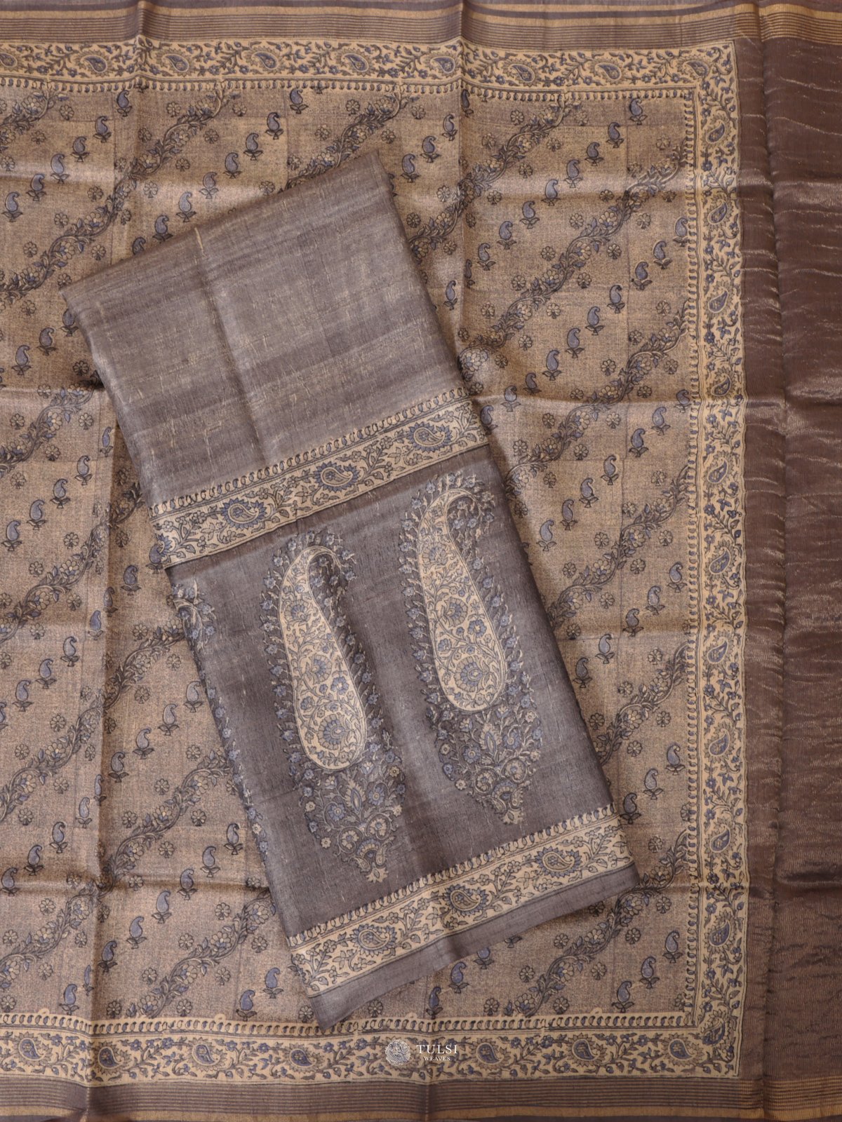 Grey Tussar Salwar Material