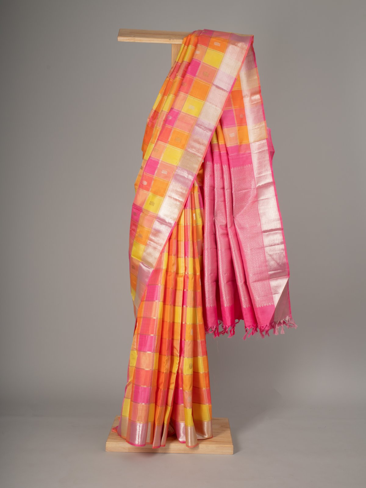 Elegant Multicolour Kanjeevaram Silk Saree - Tulsi Weaves