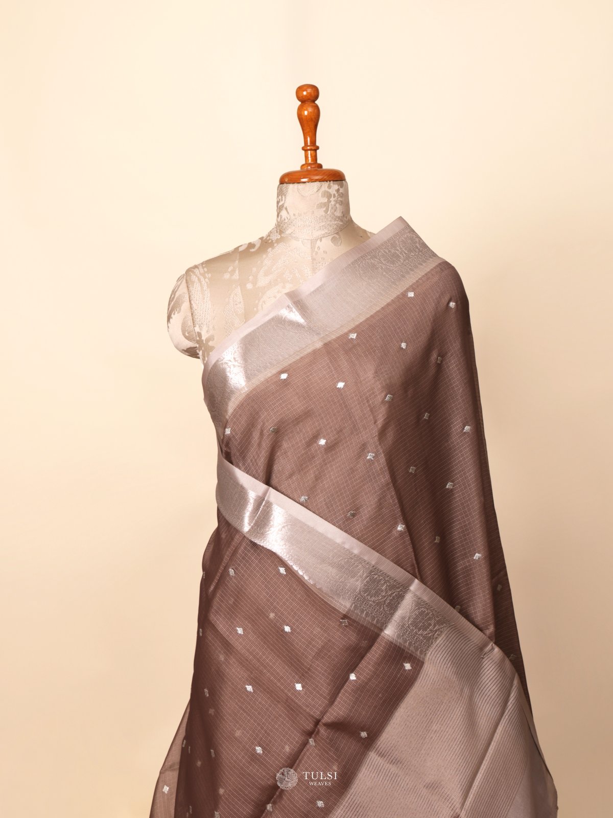 Pastel Brown Semi Kota Saree