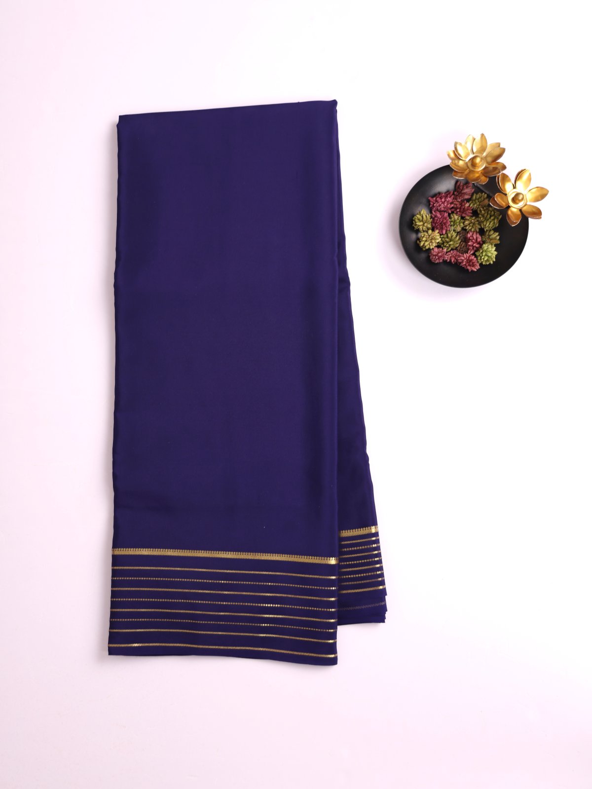 Dark Purplish Blue Mysore Silk Saree