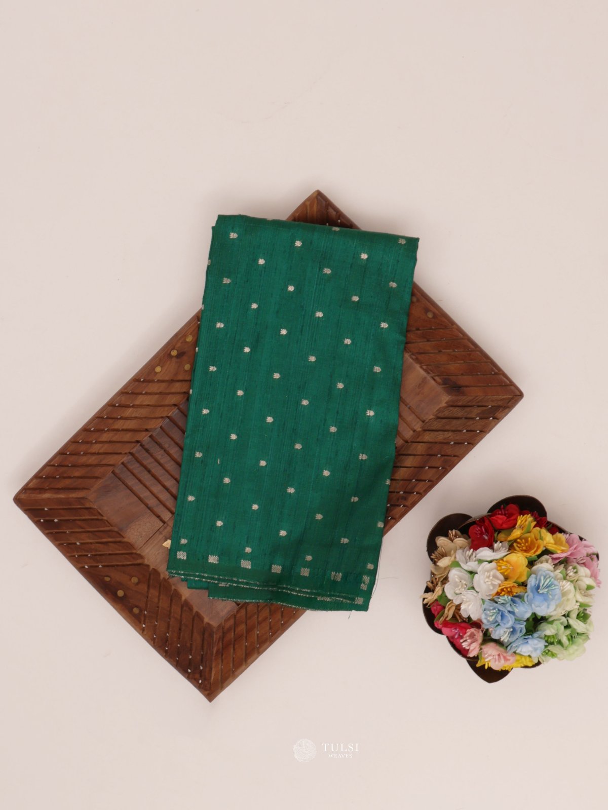 Green Raw Silk Blouse