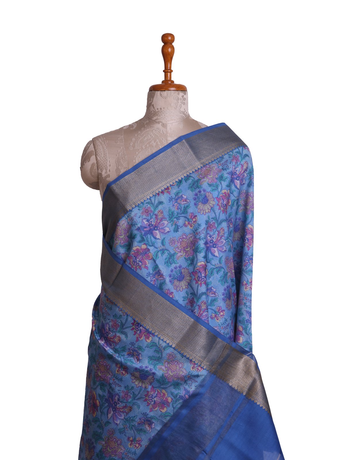 Blue Chaniya silk saree