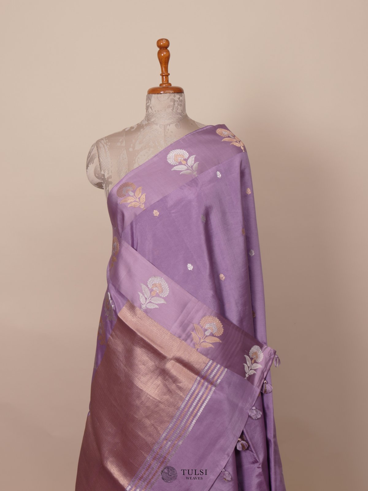 Lavender Mashru Silk Saree