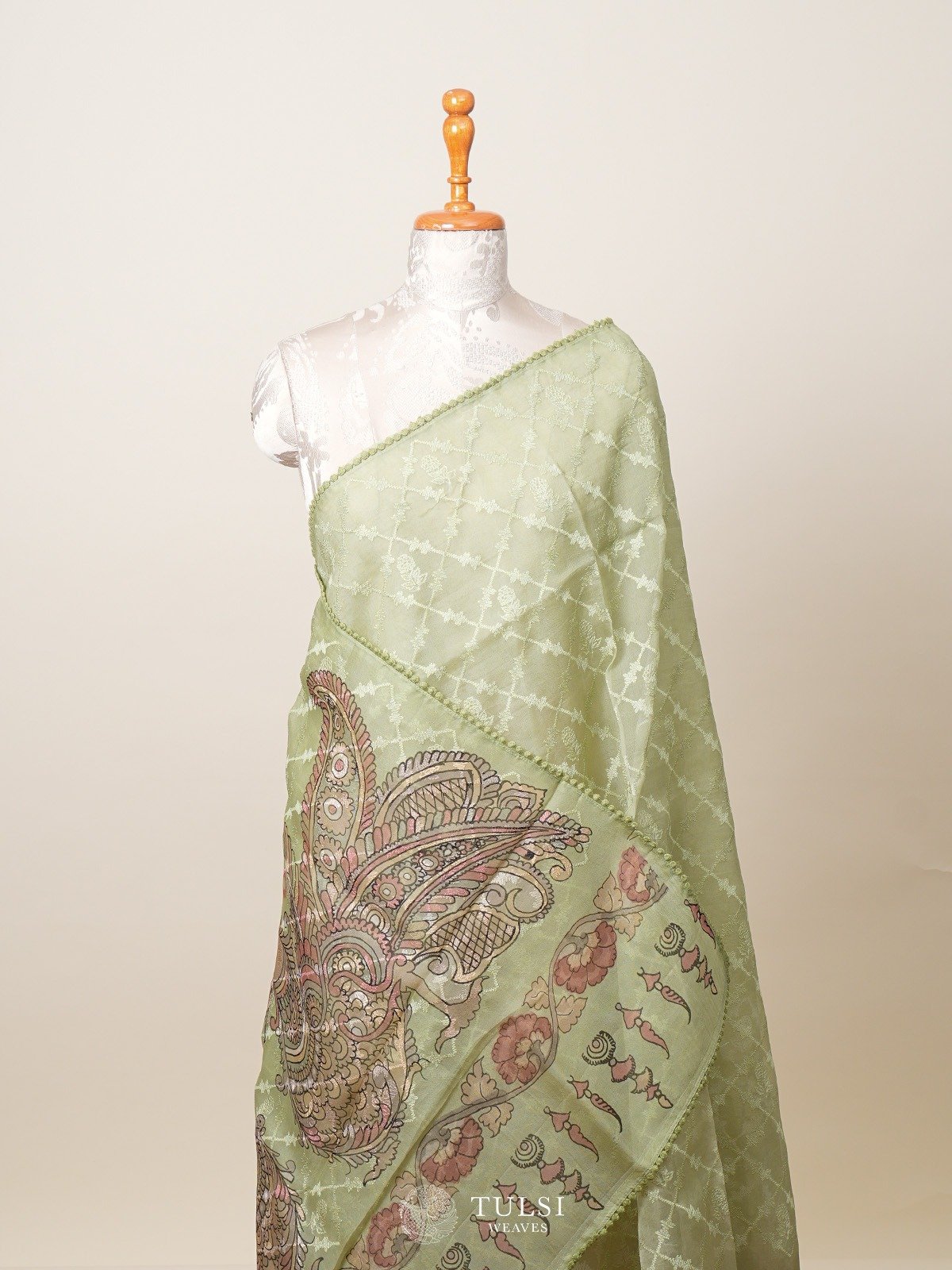 Green Organza Silk Saree